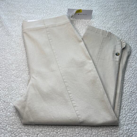 intro Nia Novelty Light Khaki Stretch Pull On Capri 16 - Picture 1 of 11